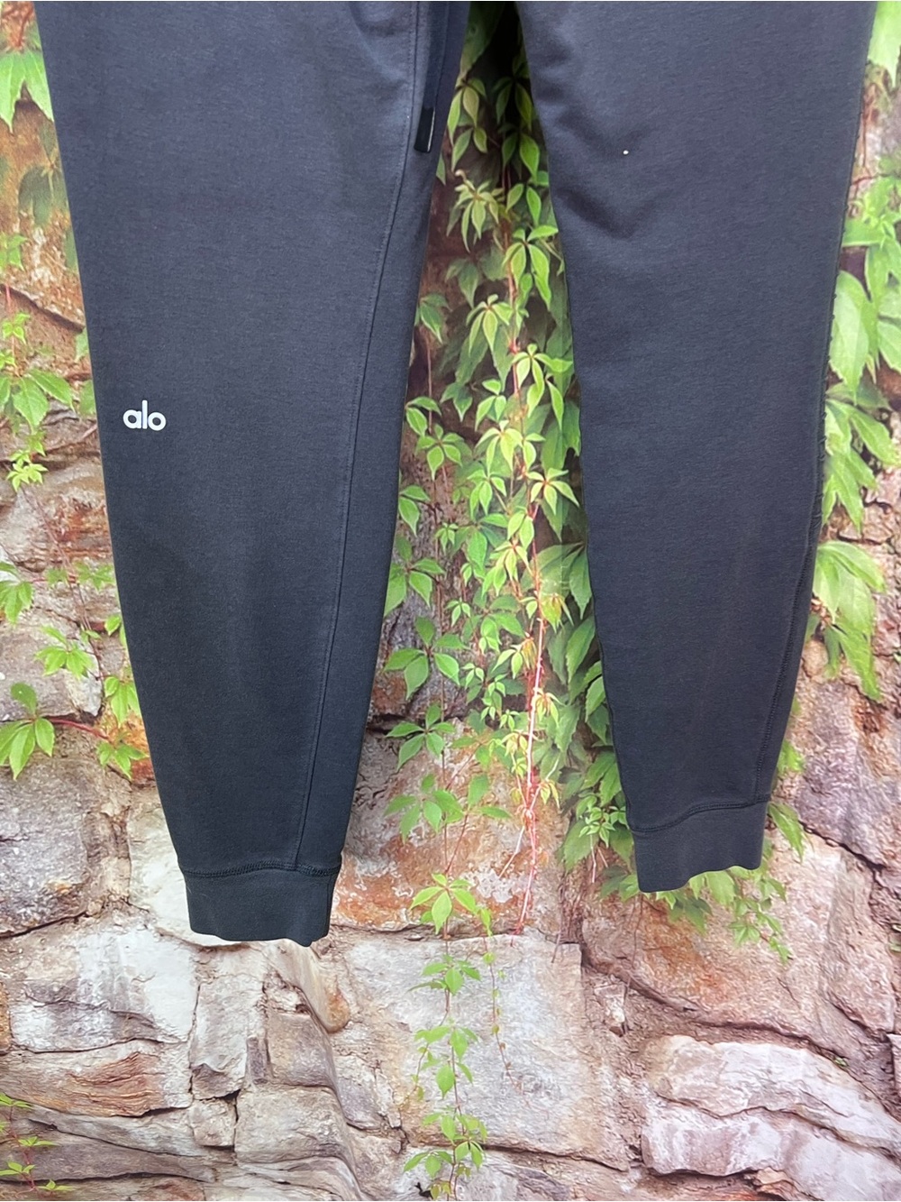 ALO YOGA Charcoal Gray Moto Style Jogger Pants Athleisure, S - Picture 10 of 11